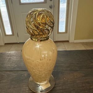 Elegant Gold and Cream Vase